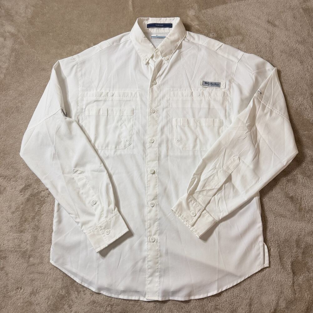 Columbia PFG Tamiami Shirt White Men S/P Long Sleeve Gorpcore Fishing Outdoors